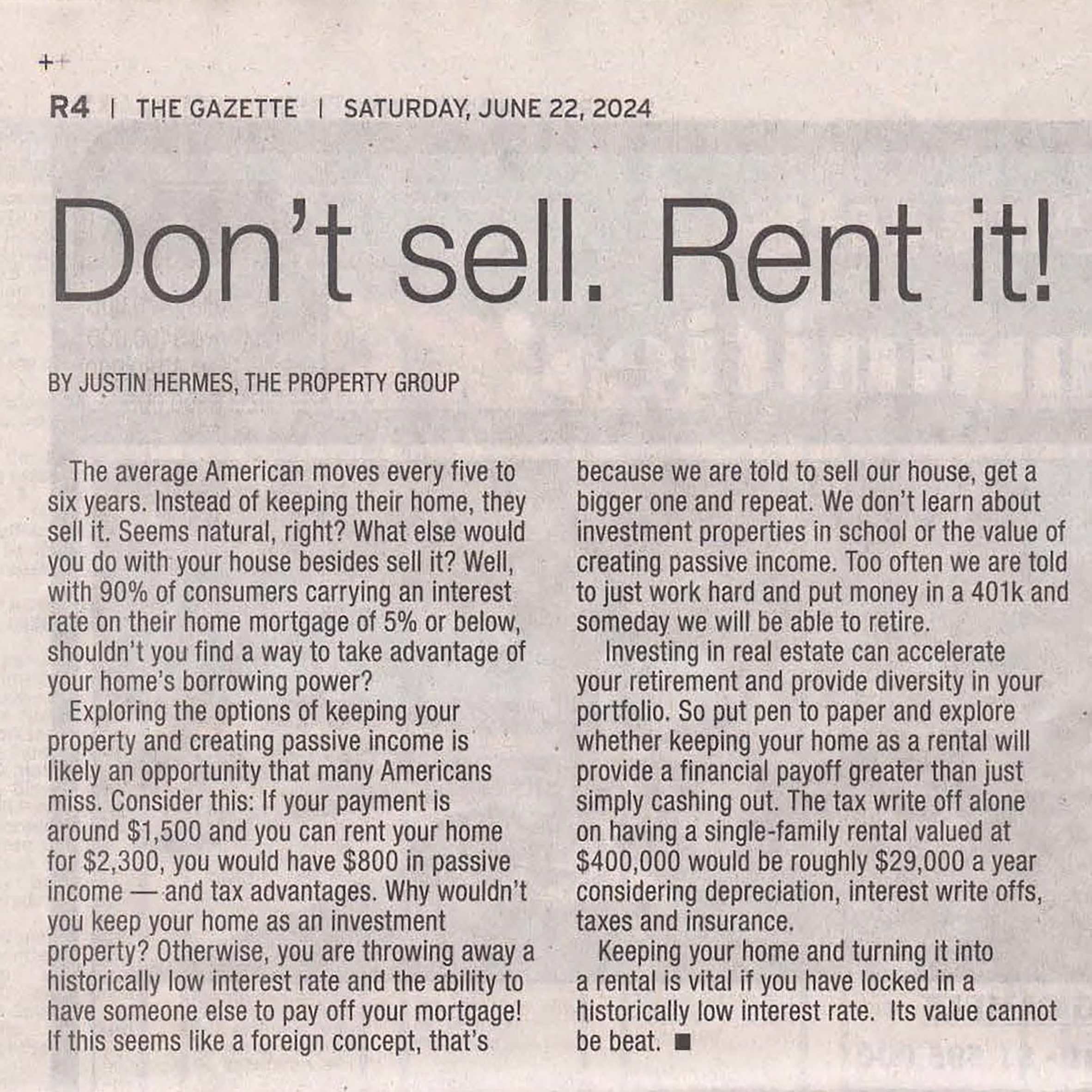 DON'T SELL. RENT IT!